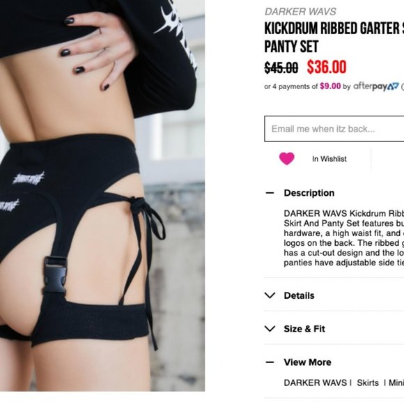 ISO dolls kill RIBBED GARTER SKIRT AND PANTY SET - Picture 2 of 2